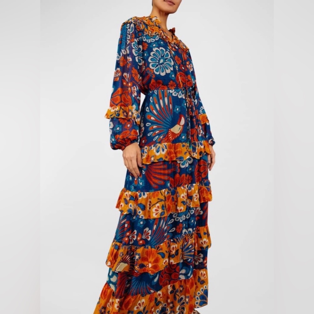 FARM RIO Mixed Pineapple Flowers Maxi Dress XL
